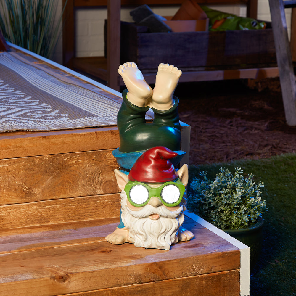 Handstand Solar Gnome Figurine