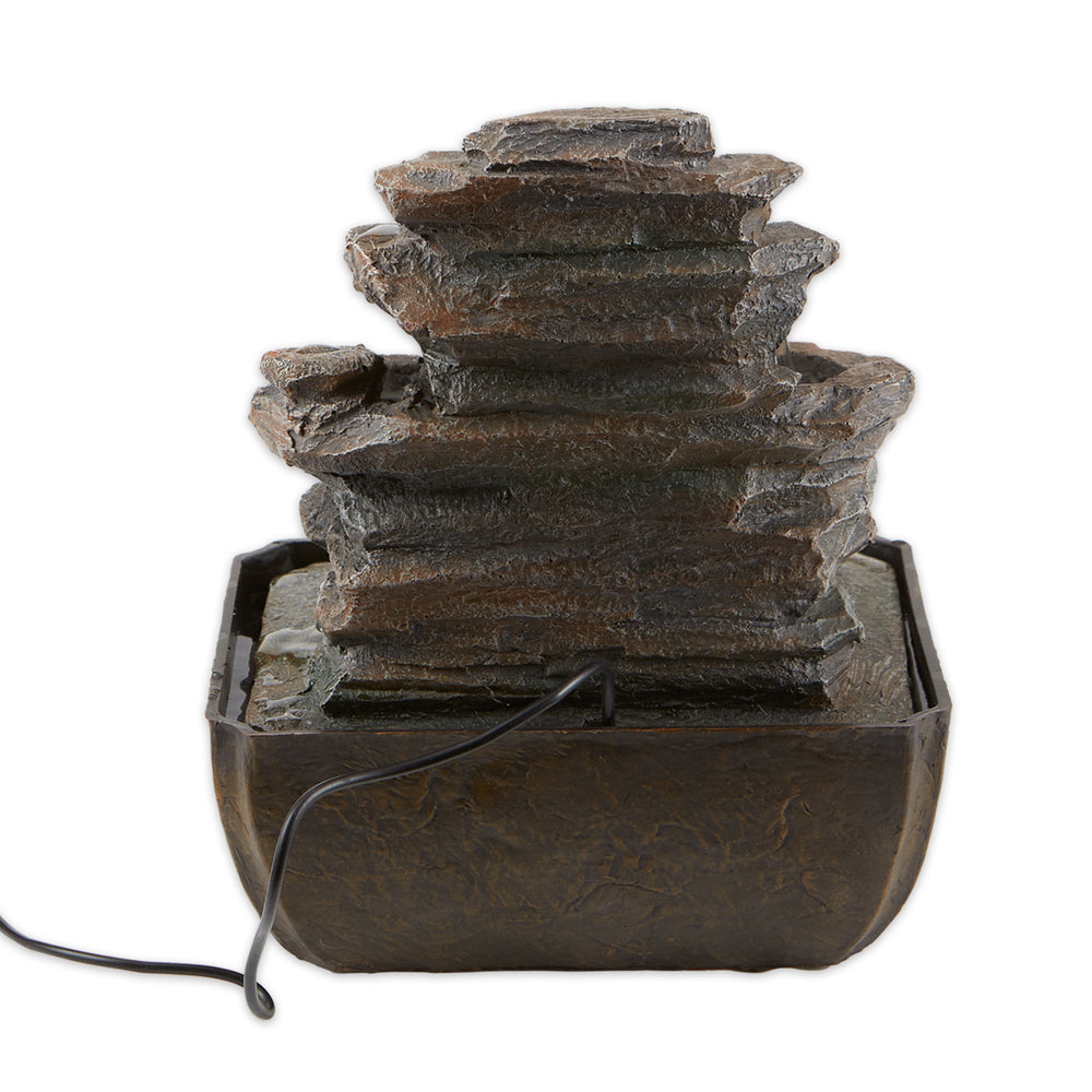 Tiered Rock Formation Tabletop Fountain