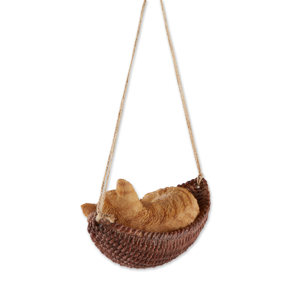 Napping Cat on Hammock Figurine