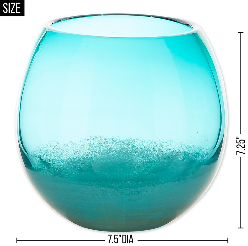 Large Aqua Fish Bowl Vase