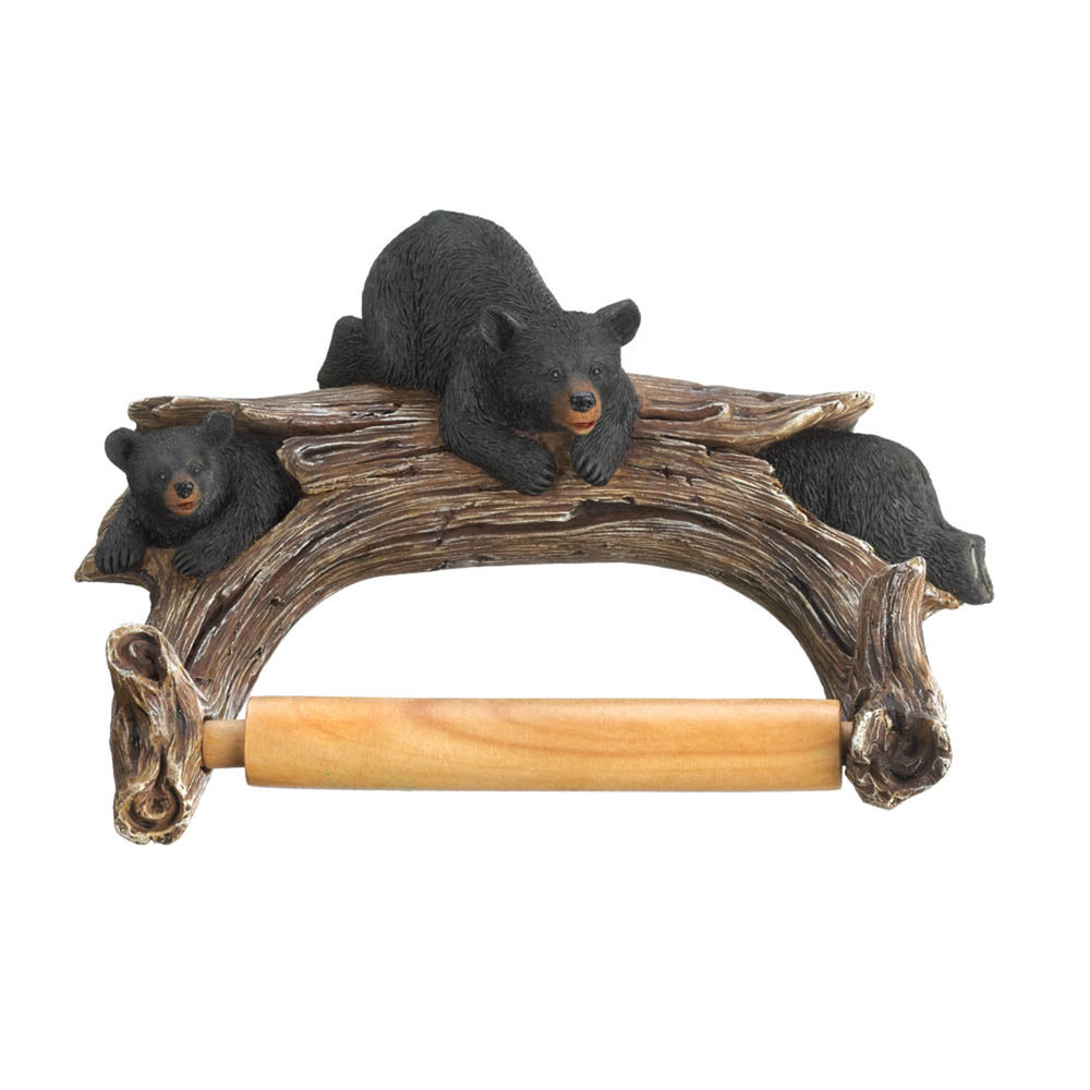 Bears On Log Toilet Paper Holder