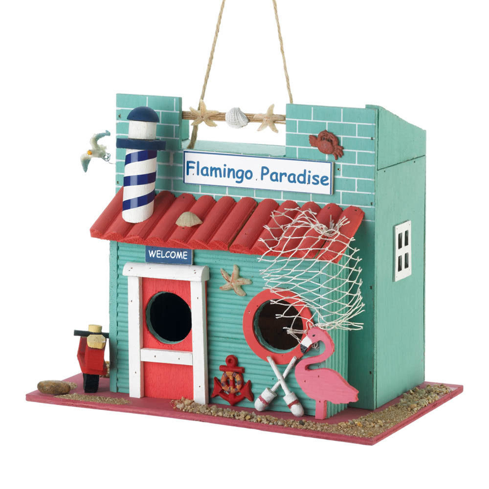 Flamingo Paradise Birdhouse