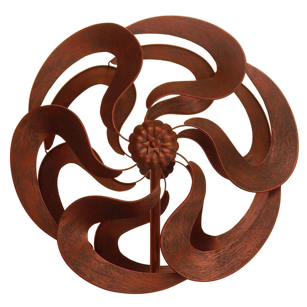 Bronze Flower Windmill Stake