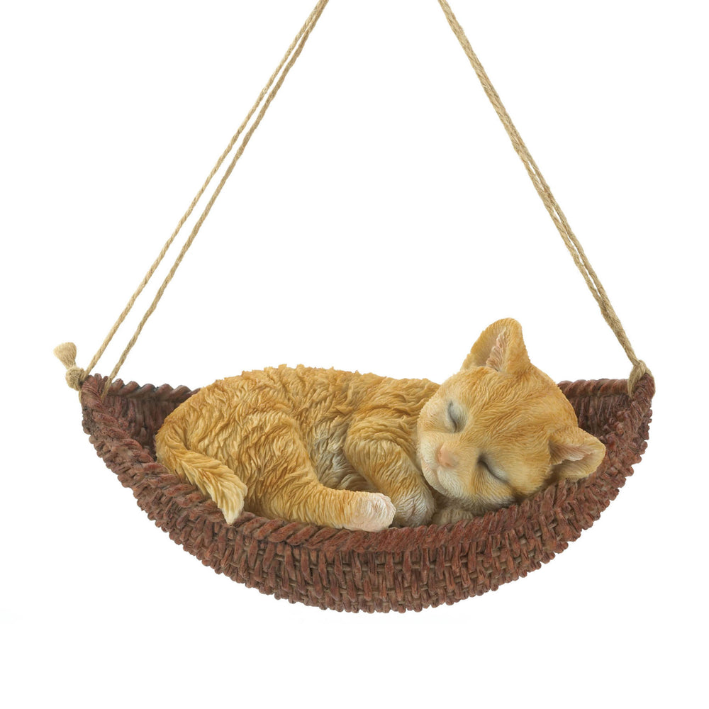 Napping Cat On Hammock Figurine