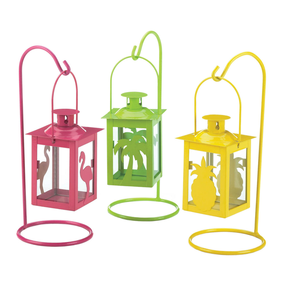Set Of 3 Tropical Mini Lanterns