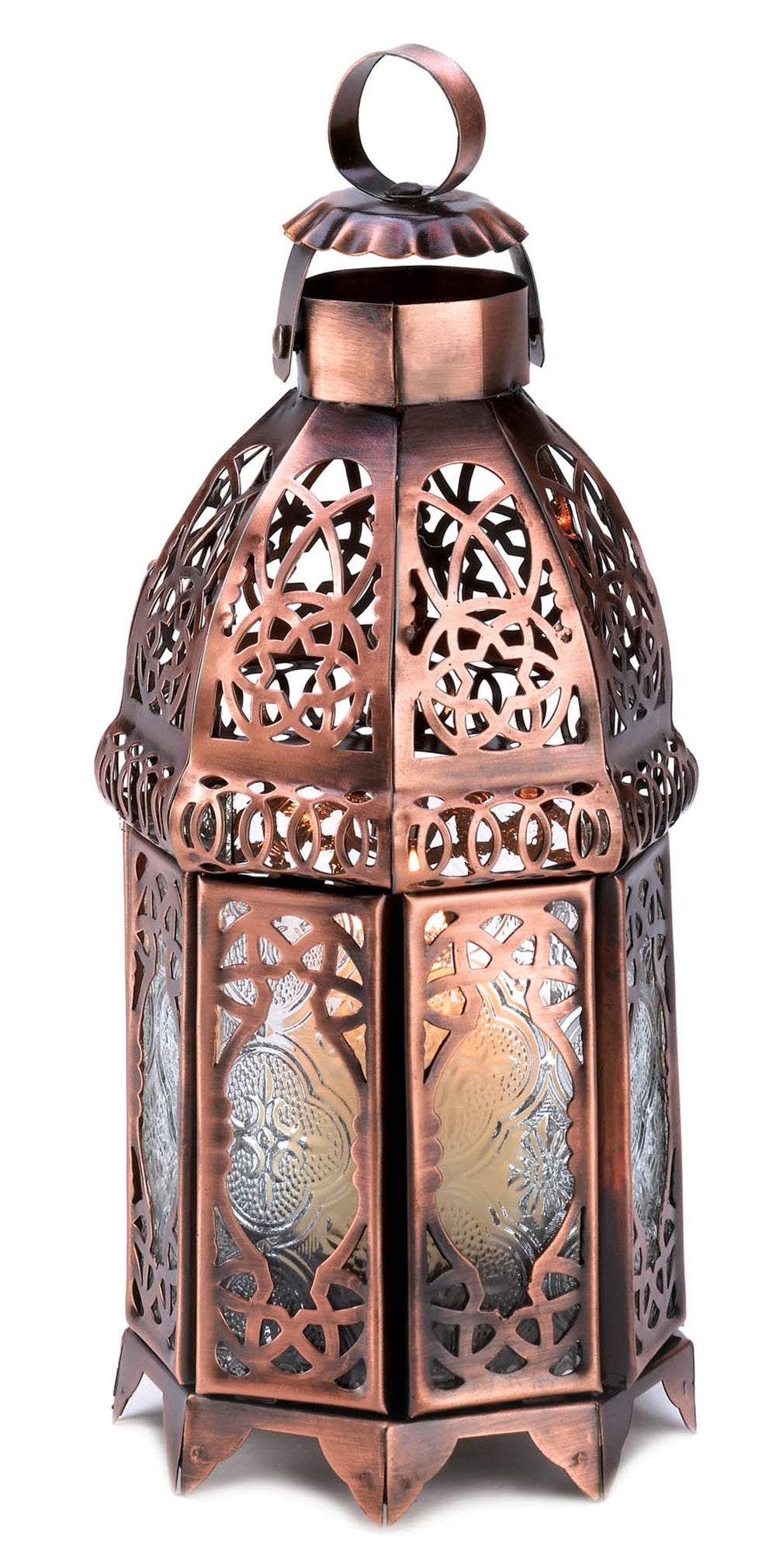 Copper Moroccan Candle Lamp