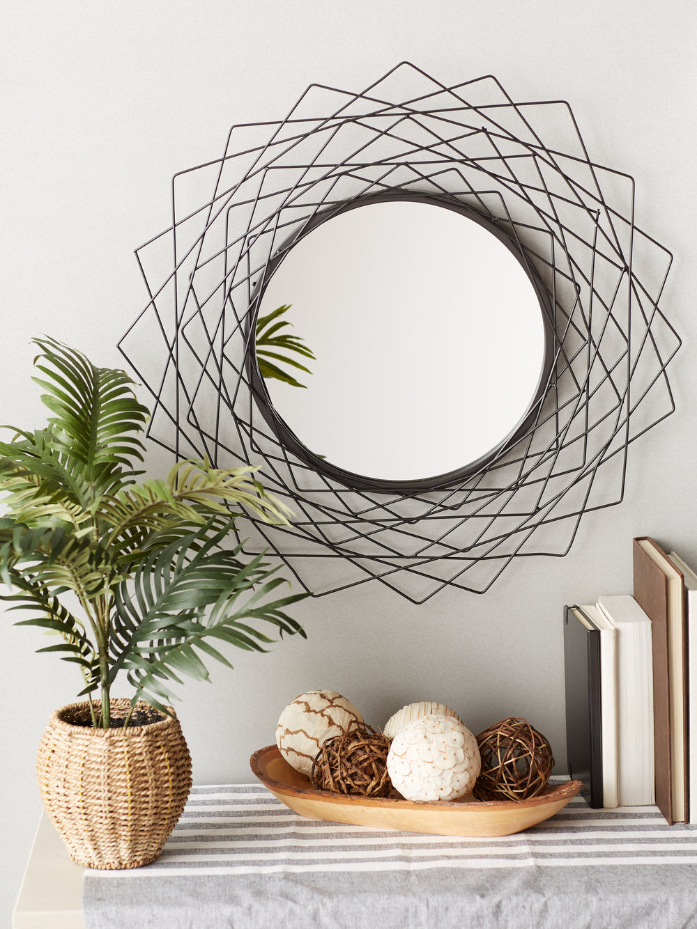 Geometric Black Wall Mirror