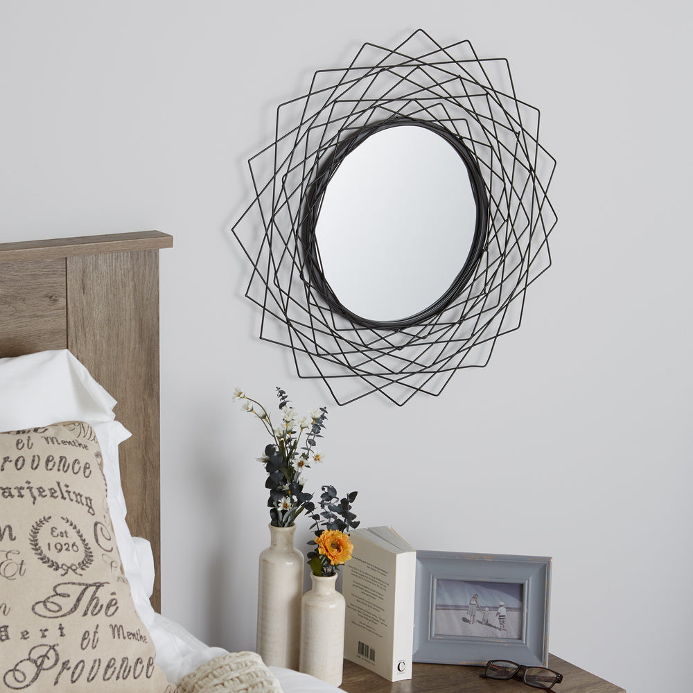 Geometric Black Wall Mirror