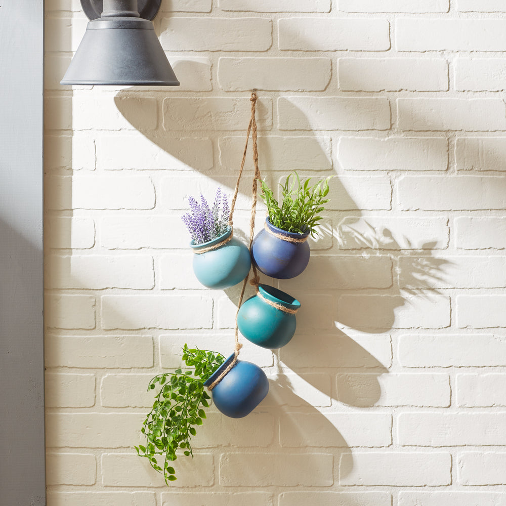 Blue Tones Dangling Mini Pots