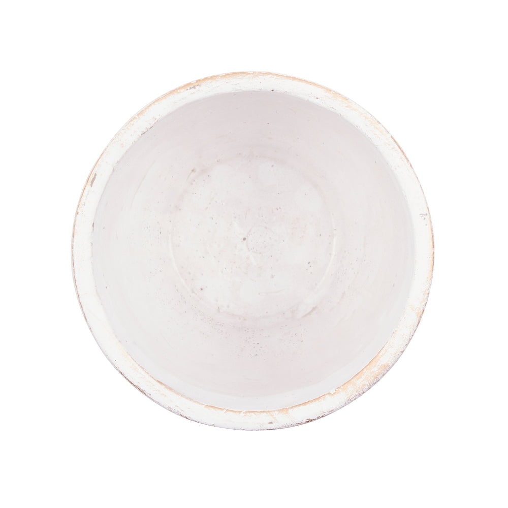 Gold Bee White Washed Cement Flower Pot Set of 2