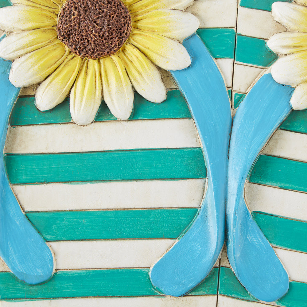 Sunflower Stripe Flip Flop Stepping Stone
