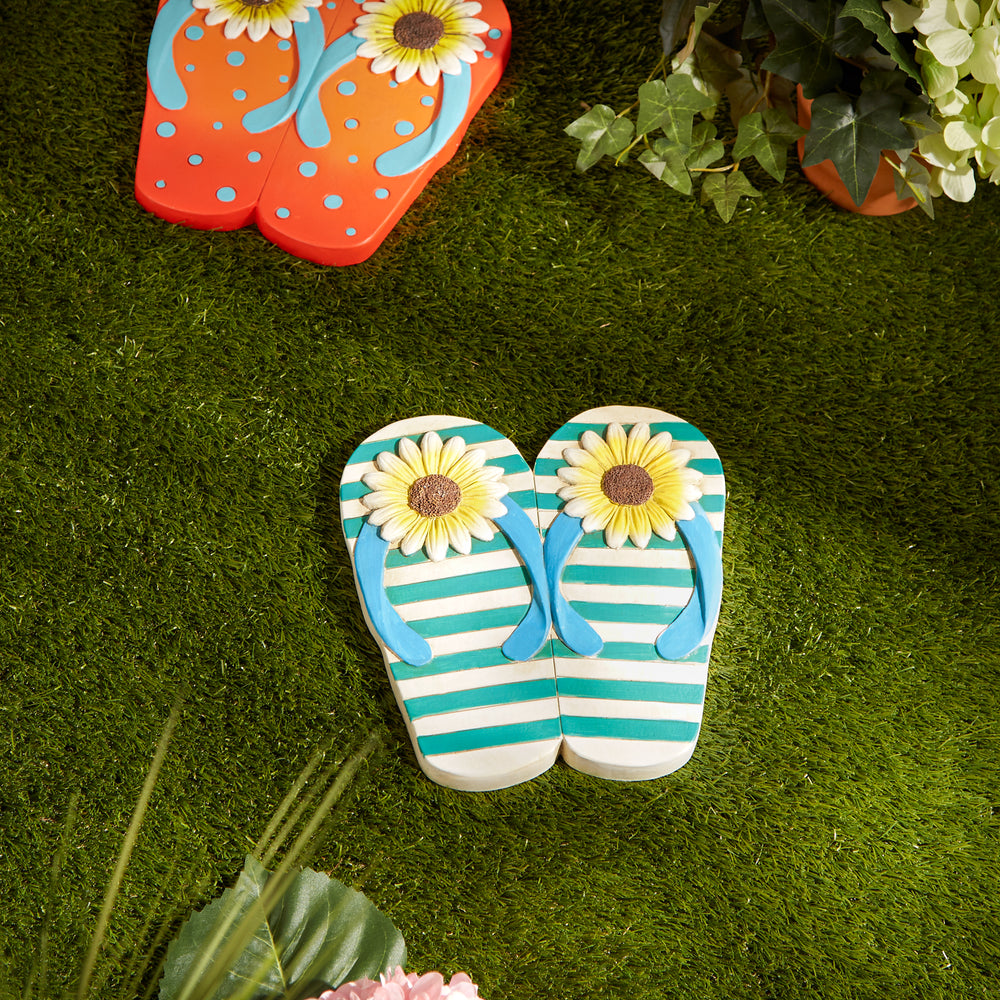 Sunflower Stripe Flip Flop Stepping Stone
