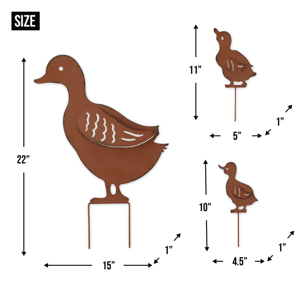 Duck Family Garden Stake
