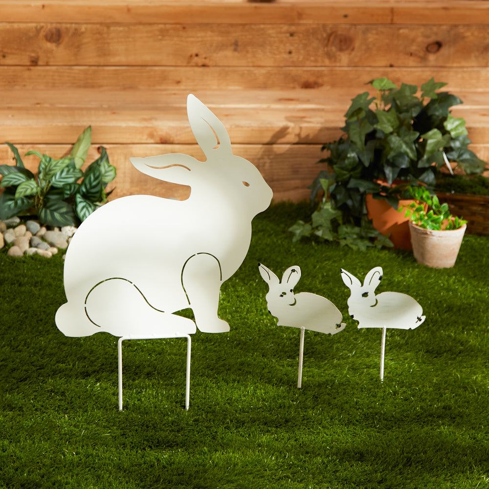 Rabbit Family Garden Stake