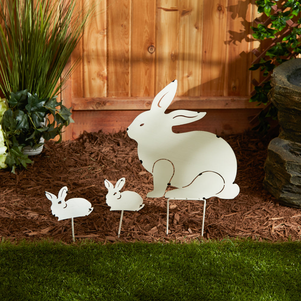 Rabbit Family Garden Stake