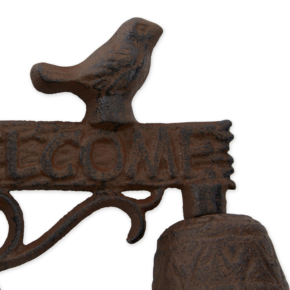 Welcome Sign With Bird Cast Iron Door Bell